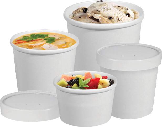 Heavy Weight Paper Containers + Vented Lids