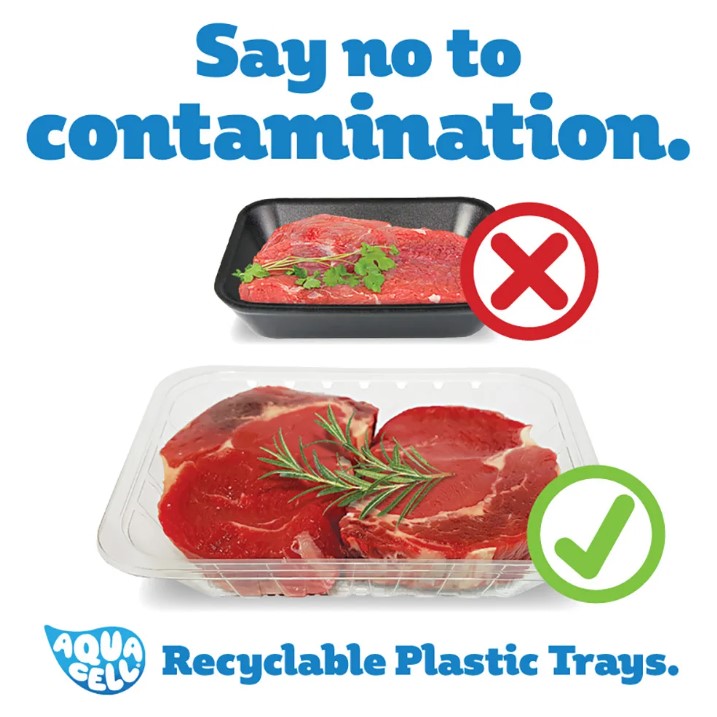 Aquacell Plastic Meat Tray 119 | Recycled P.E.T. | Clear (270 x 220 x 35mm)