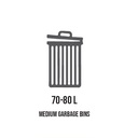 Heavy Duty Garbage Bags 72-80L Black