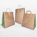 Carry Bags Twist Handles Medium Kraft & Green 250ctn