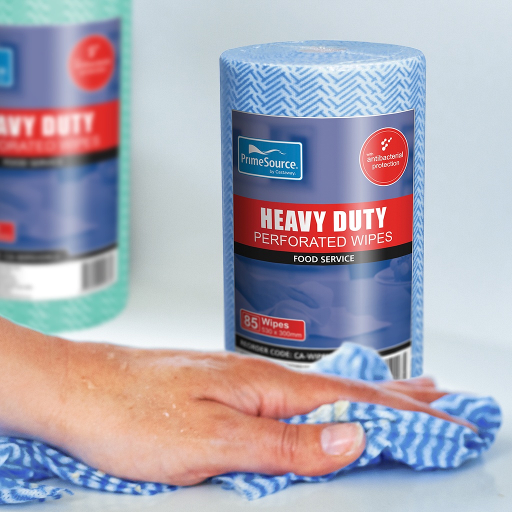 Heavy Duty Wipes Rolls 530x300mm Blue