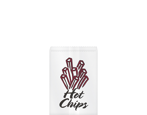 Satchel Greaseproof Paper Bag | "Hot Chips"