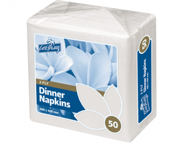 3-Ply Quarter Fold Dinner Napkin | White