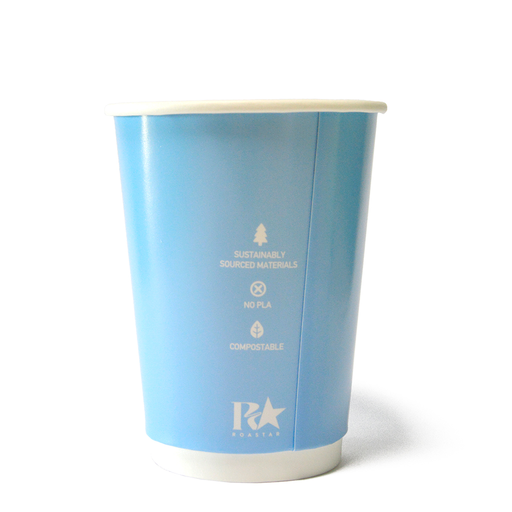12oz (86mm Ø) Double Wall Coffee Cup - Pastel Blue
