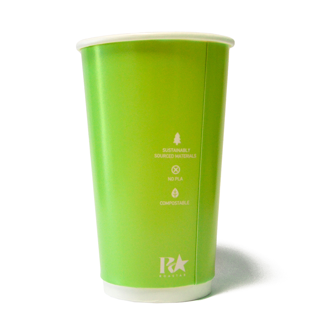16oz (86mm Ø) Double Wall Coffee Cup - Pastel Green