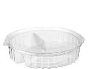 20oz Clearview® 3 Compartment Bowls with Flat Lid | Clear