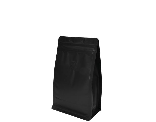 250g Box Bottom Coffee Bag | Black