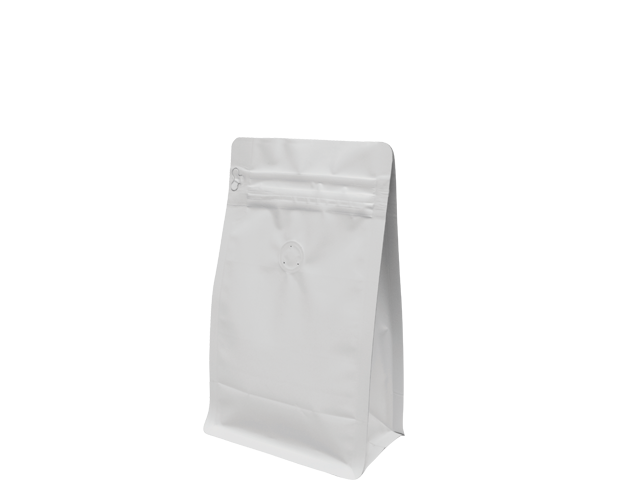 250g Box Bottom Coffee Bag | White