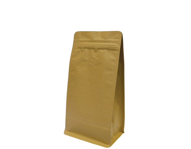 500g Box Bottom Coffee Bag | Brown kraft