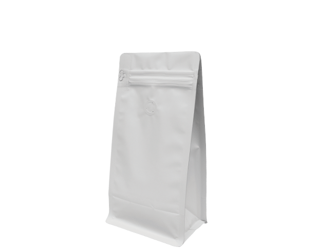 500g Box Bottom Coffee Bag | Matte white
