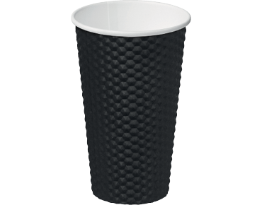 16oz (86mm Ø) Dimple Coffee Cup | Black