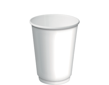 Combo Double Wall PE Coffee Cups 12oz 86mmØ White