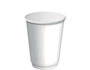 Combo Double Wall PE Coffee Cups 12oz 86mmØ White