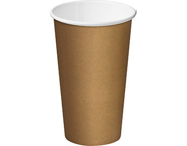 Combo Single Wall PE Coffee Cups 16oz 86mmØ Brown