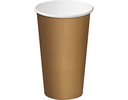 Combo Single Wall PE Coffee Cups 16oz 86mmØ Brown