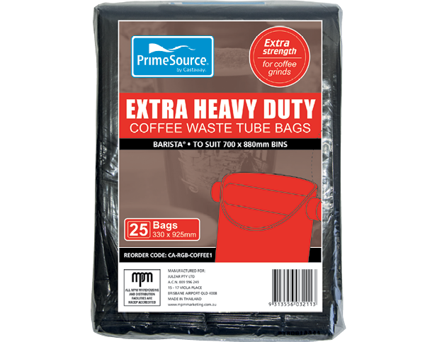 Barista® Extra Heavy Duty Coffee Waste Tube Bag | Black