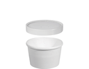 8oz Round Paper Container & Lid | White