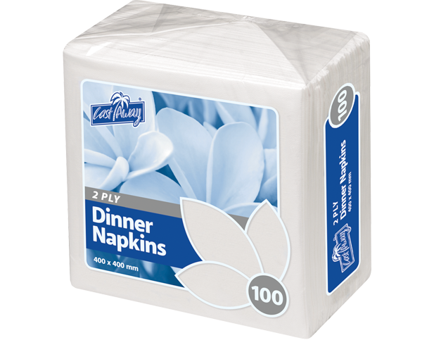 2-Ply Quarter Fold Dinner Napkin | White
