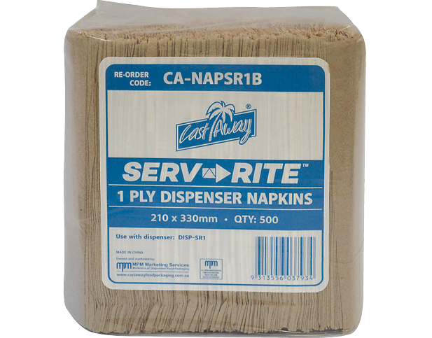 1Ply Serv-Rite® Regular Dispenser Paper Napkins | Brown