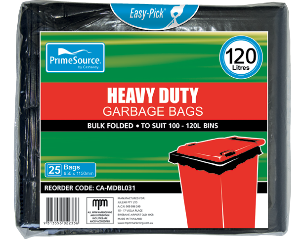 100-120L Heavy Duty Garbage Bag | Black