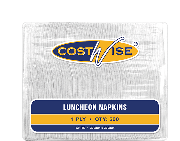 Costwise 1-Ply Luncheon Napkin Quarter Fold 300x300mm