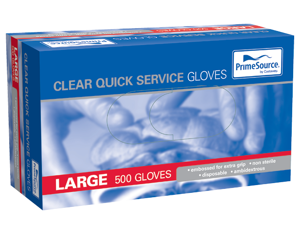 Large Quick Service Gloves | Clear