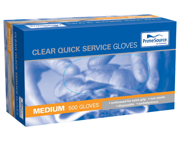 Medium Quick Service Gloves | Clear