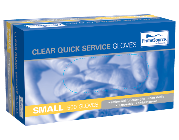 Small Quick Service Gloves | Clear