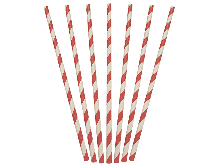 Regular Paper Straw | Red & White Striped