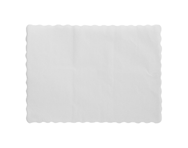 Parego® White Tray Mat with Scalloped Edge - 300 x 430 mm