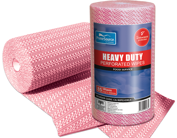 Heavy Duty Foodservice Wipes | Red