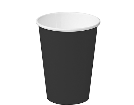[CA-SW12-BLK] 12oz (86mm Ø) Single Wall Coffee Cup | Black