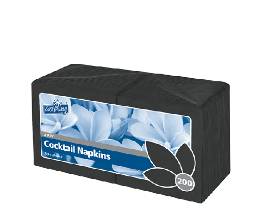 [CA-NAPC2PB] 2-Ply Cocktail Napkin | Black