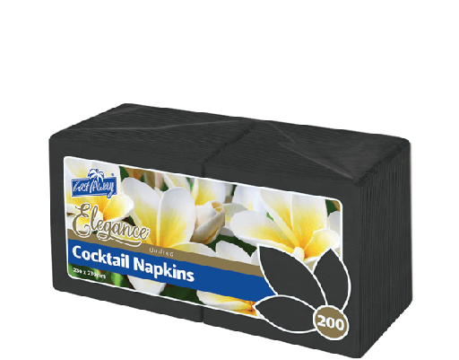 [CA-NAPECKTB] Elegance® Cocktail Napkin | Black