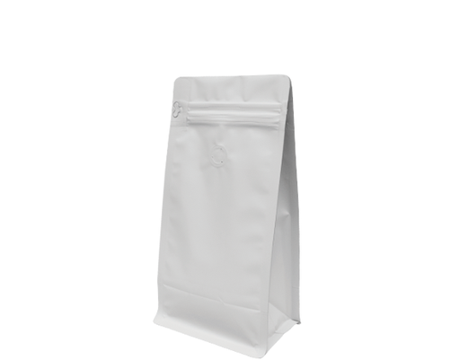 [CA-CBB500-WHT] 500g Box Bottom Coffee Bag | Matte white