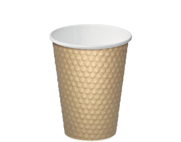 [CA-DMPL12-BRN] 12oz (86mm Ø) Dimple Coffee Cup | Brown