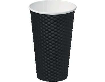 [CA-DMPL16-BLK] 16oz (86mm Ø) Dimple Coffee Cup | Black