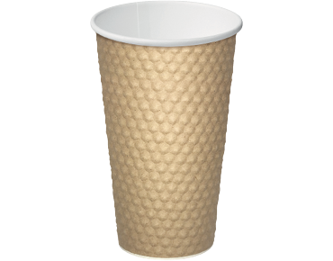 [CA-DMPL16-BRN] 16oz (86mm Ø) Dimple Coffee Cup | Brown