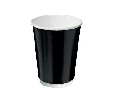 [CA-DW12-BLK] Combo Double Wall PE Coffee Cups 12oz 86mmØ Black