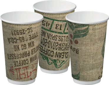 [CA-DW16CPT-JUTE] Jute Cofee Cup Double Wall PE 16oz 86mmØ Multi