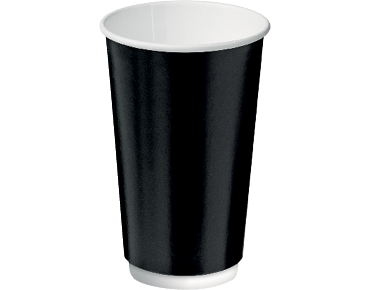 [CA-DW16CPT-BLK] 16oz (86mm Ø) Double Wall Coffee Cup | Black