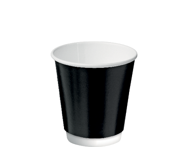 [CA-DW8-BLK] Coffee Cups Combo Double Wall PE 8oz 86mmØ Black