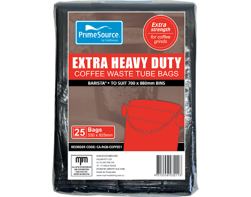 [CA-RGB-COFFEE1] Barista® Extra Heavy Duty Coffee Waste Tube Bag | Black