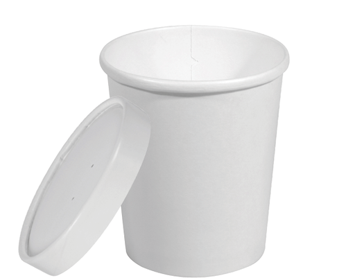 [CA-KH32-WHT] 32oz Round Paper Container & Lid | White