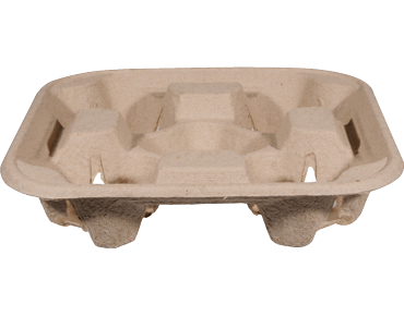 [CA-4CUP-EB] Enviroboard® 4 Cup Carry Tray | 8 - 24 oz cups