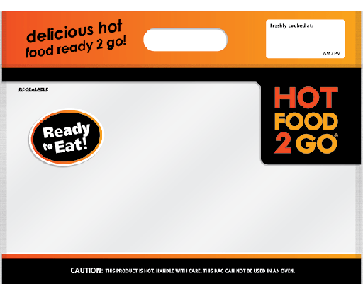 [CA-HBLGE-HF2G] Large Deli Carry Bag | "Hot Food 2 Go"