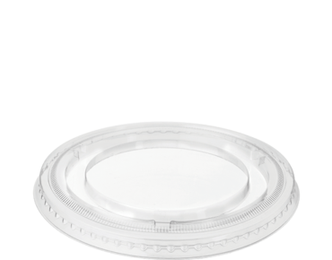[CA-SUN12FL] Flat P.E.T. Dome Dessert Cup Lid to Suit SUN12 | Clear