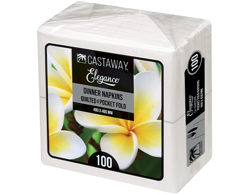 [CA-NAPEDPOC] Elegance Dinner Napkins Pocket Fold White 400x400mm