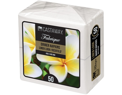 [CA-NAPFABRF] Custom Print Enquire here Fabrique Dinner Napkins RediFold White 400x400mm