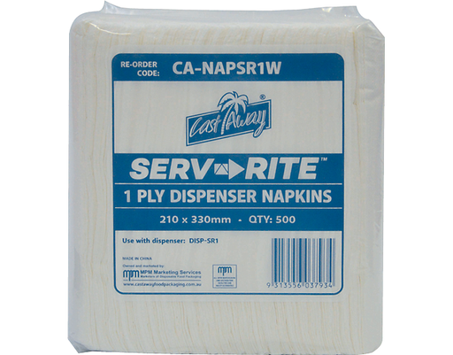 [CA-NAPSR1W] 1-Ply Serv-Rite ® Regular Dispenser Paper Napkins | White